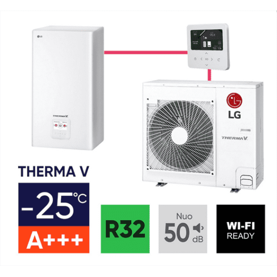 Šilumos siurblys Oras-Vanduo LG Therma V, Split, 5.5 kW